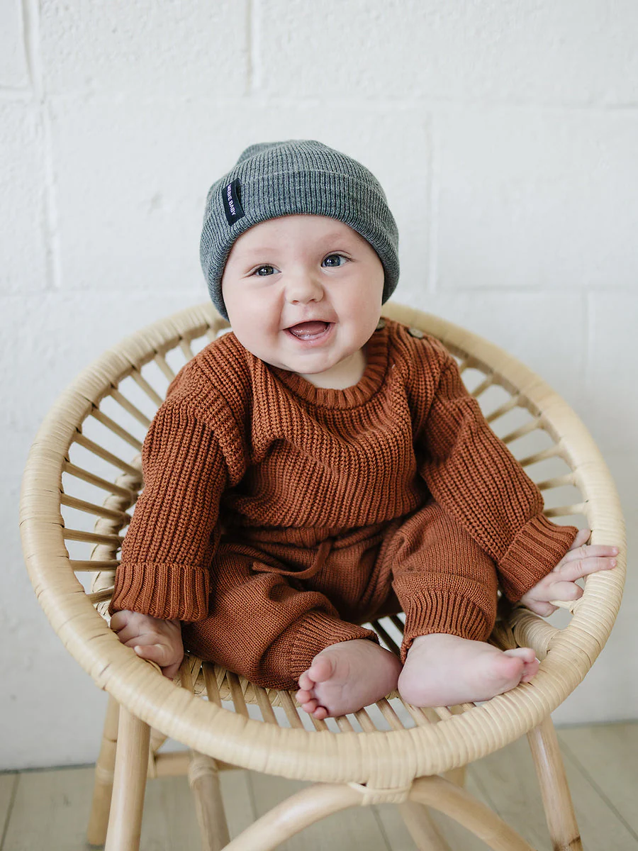 Dark Grey Mebie Baby Beanie - Image 5
