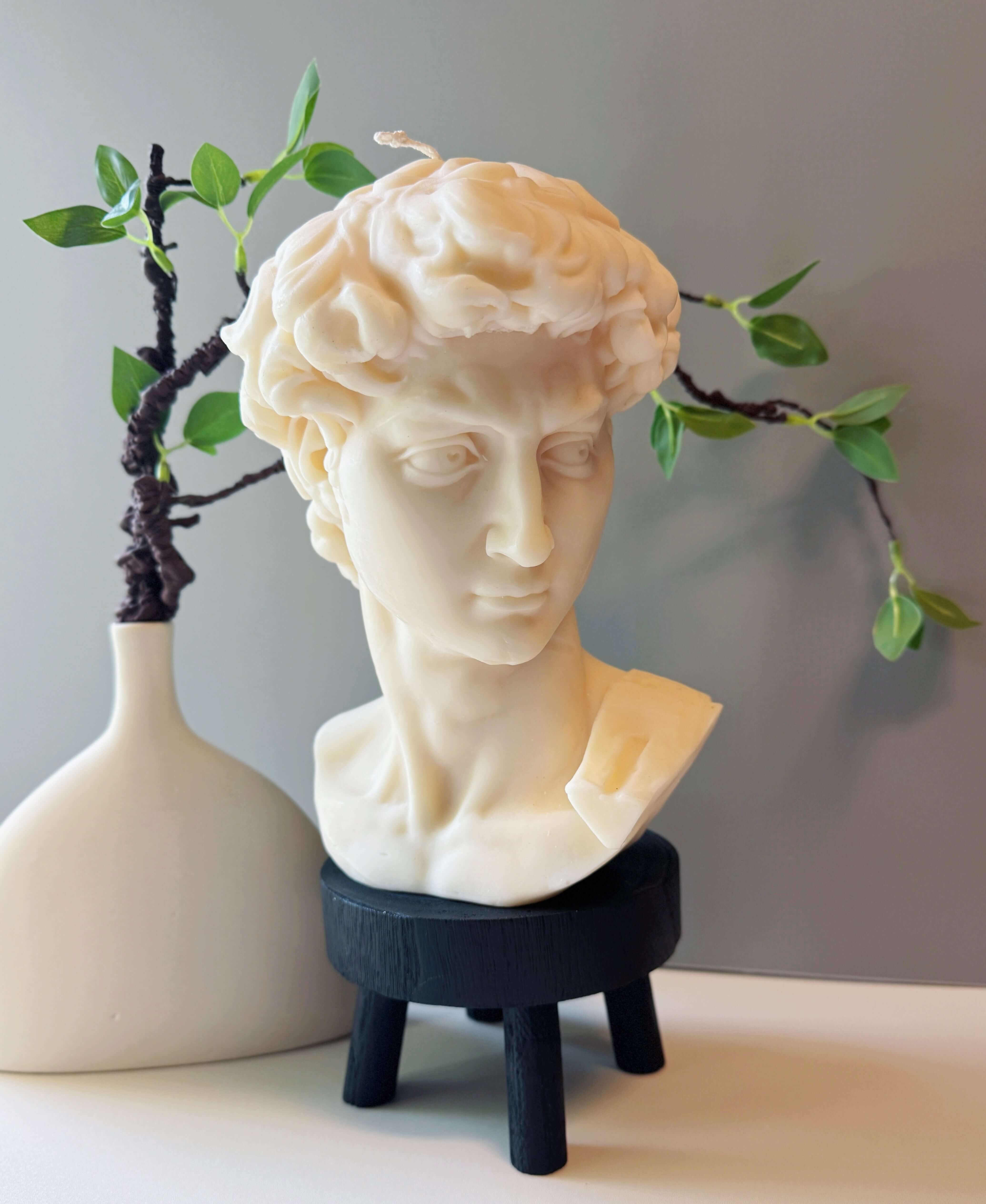 David Head Sculptural Candle | 11" Bust - Image 3