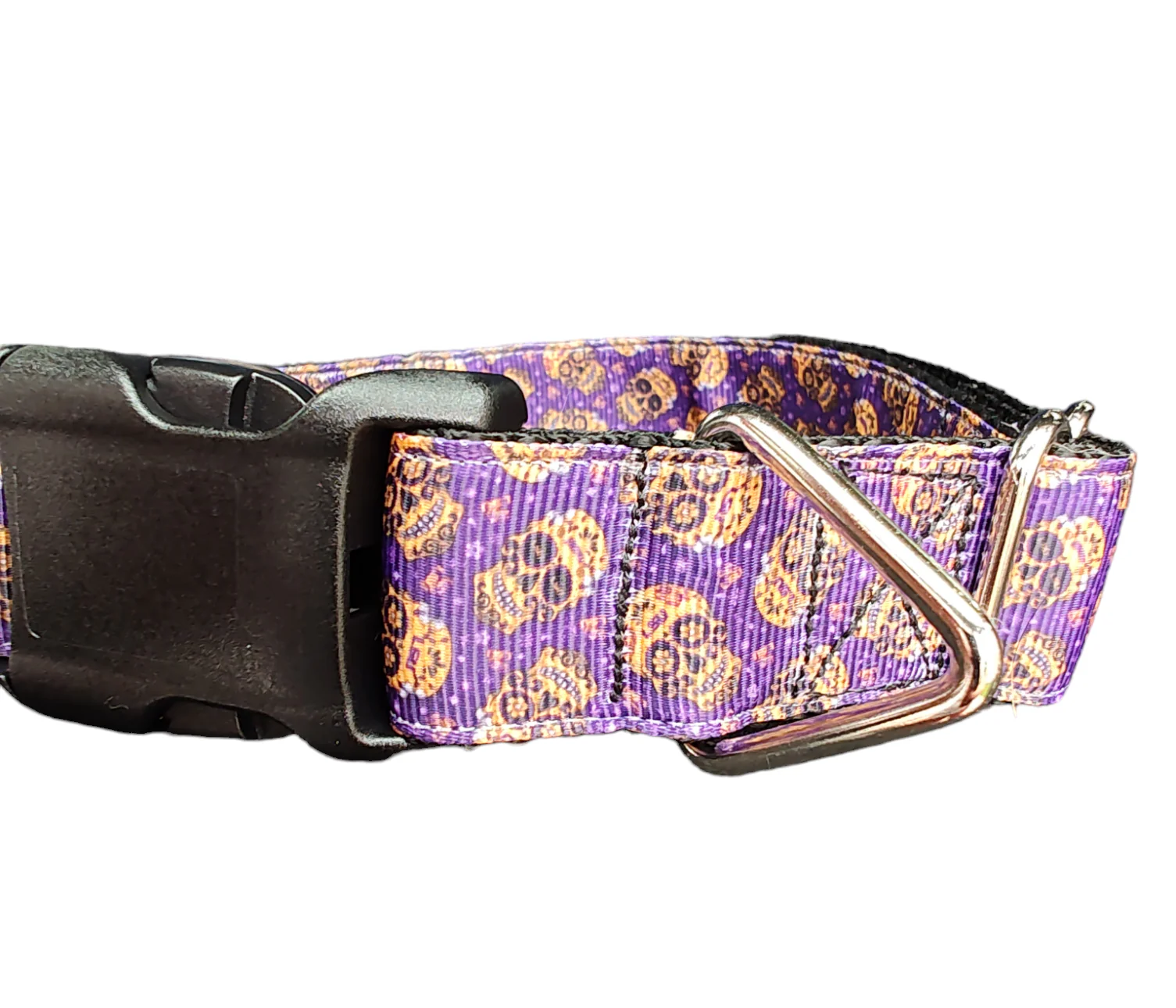 Day Of The Dead Skulls Nylon Dog Collar - Image 2