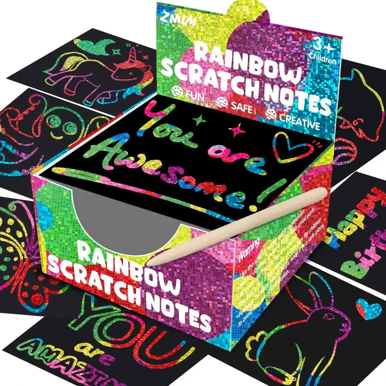 Dazzling Scratch Painting Kit - Parent-Child Interactive DIY Craft Toy with Note Cards - Image 11