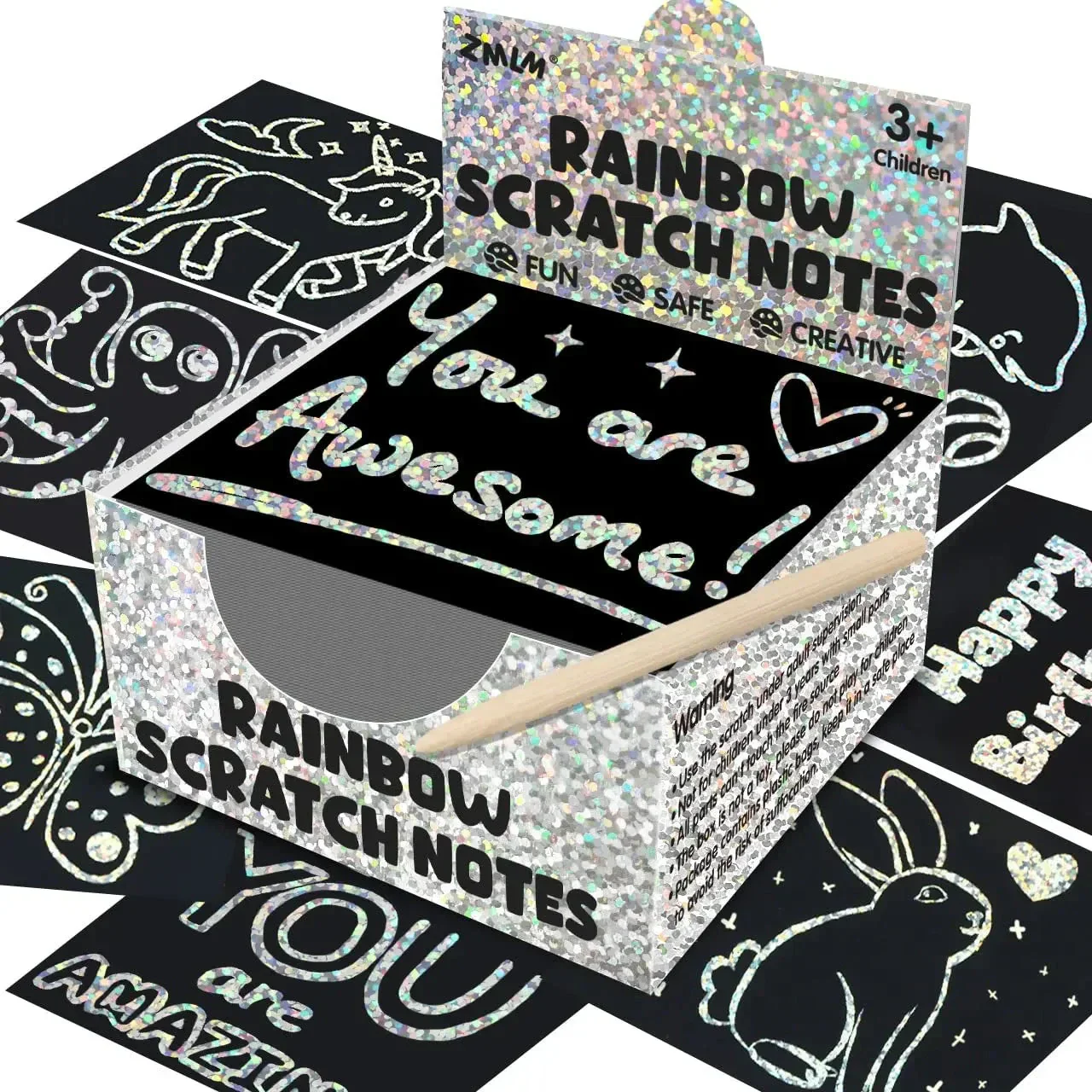 Dazzling Scratch Painting Kit - Parent-Child Interactive DIY Craft Toy with Note Cards - Image 12