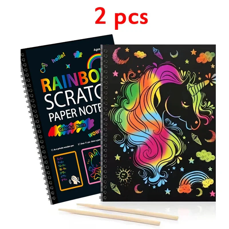Dazzling Scratch Painting Kit - Parent-Child Interactive DIY Craft Toy with Note Cards - Image 9