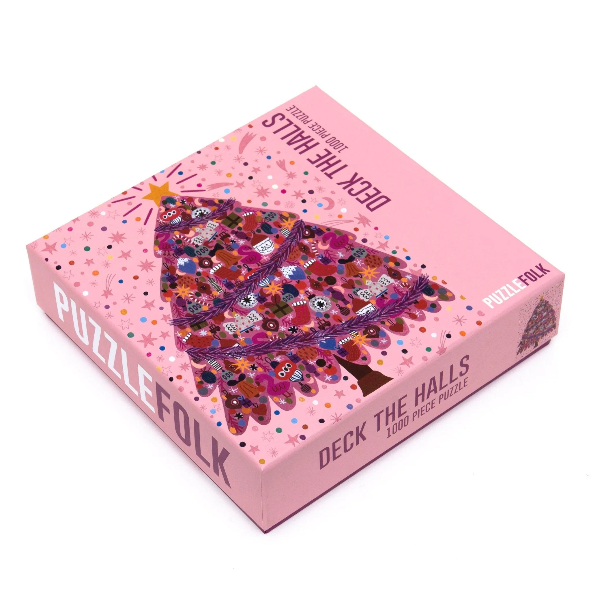 Deck the Halls 1000 Piece Puzzle by Puzzlefolk | Festive Pink Christmas Tree - Image 2