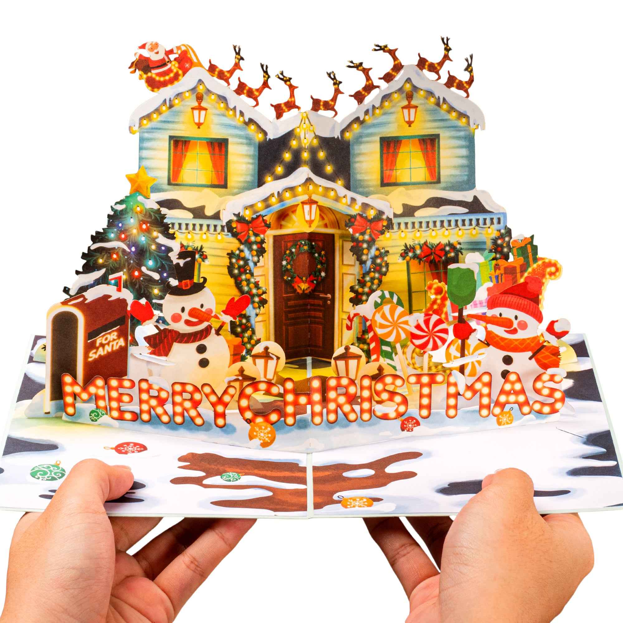 Decorated House Pop Up Christmas Card - Image 3