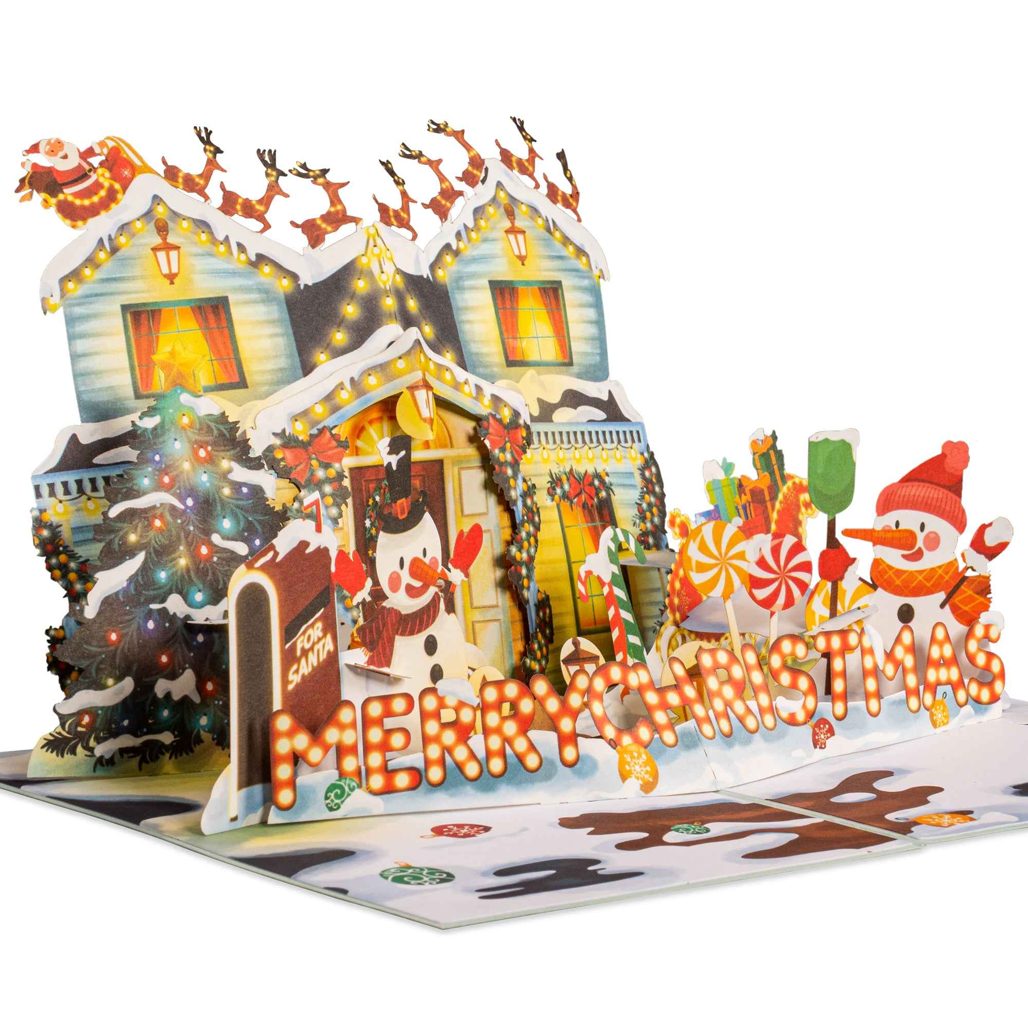 Decorated House Pop Up Christmas Card - Image 5