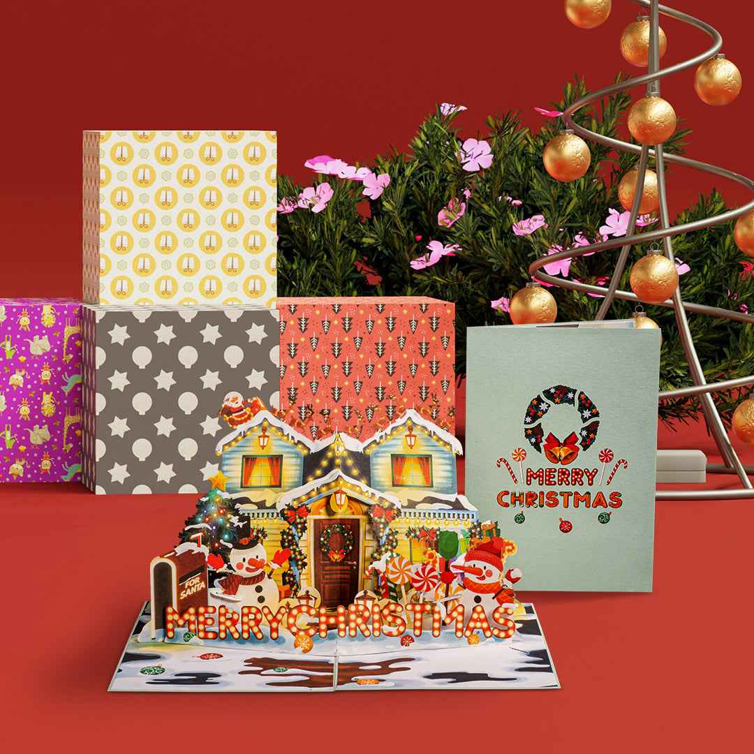 Decorated House Pop Up Christmas Card - Image 6