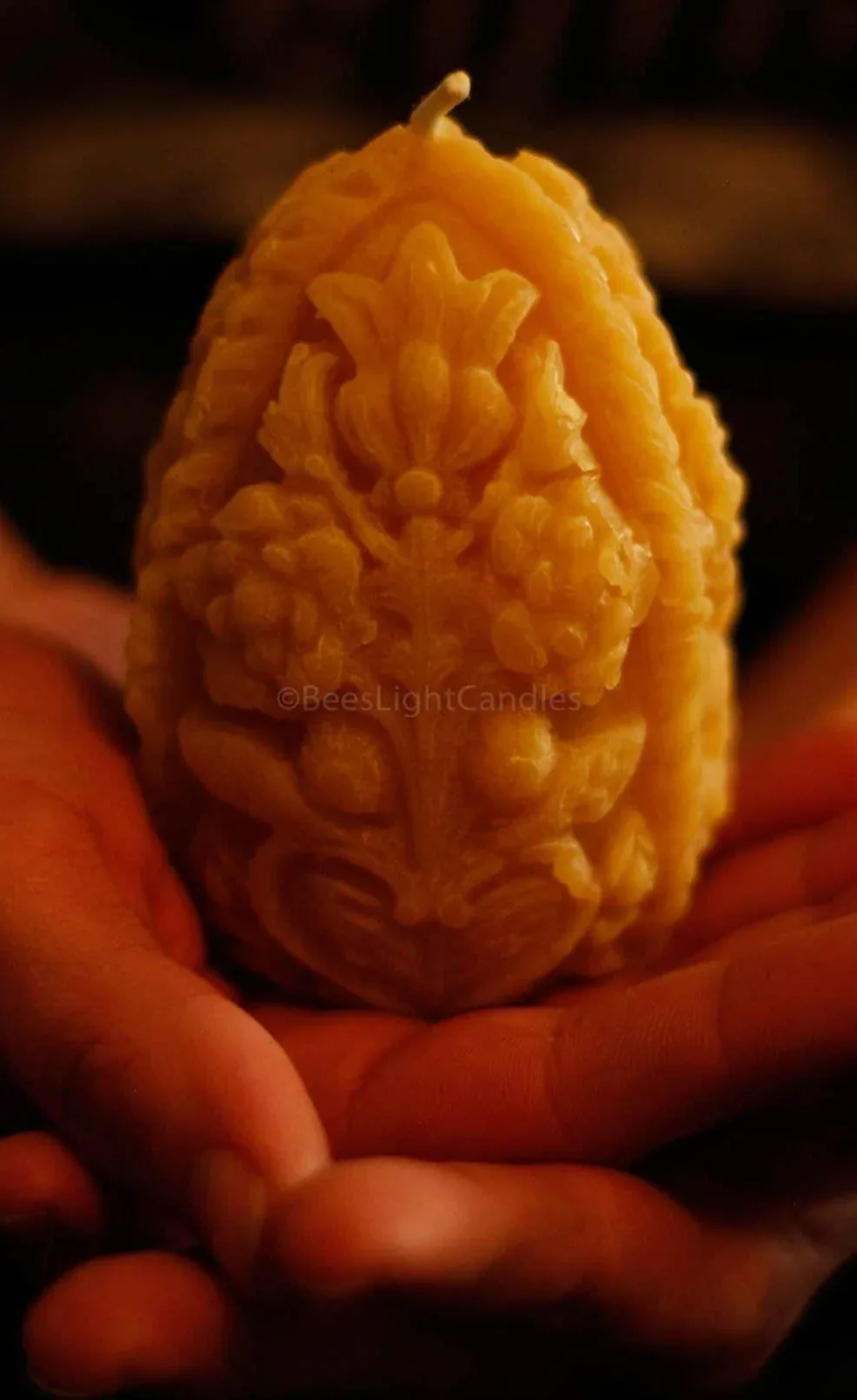 Decorative Egg Beeswax Candle - Image 2