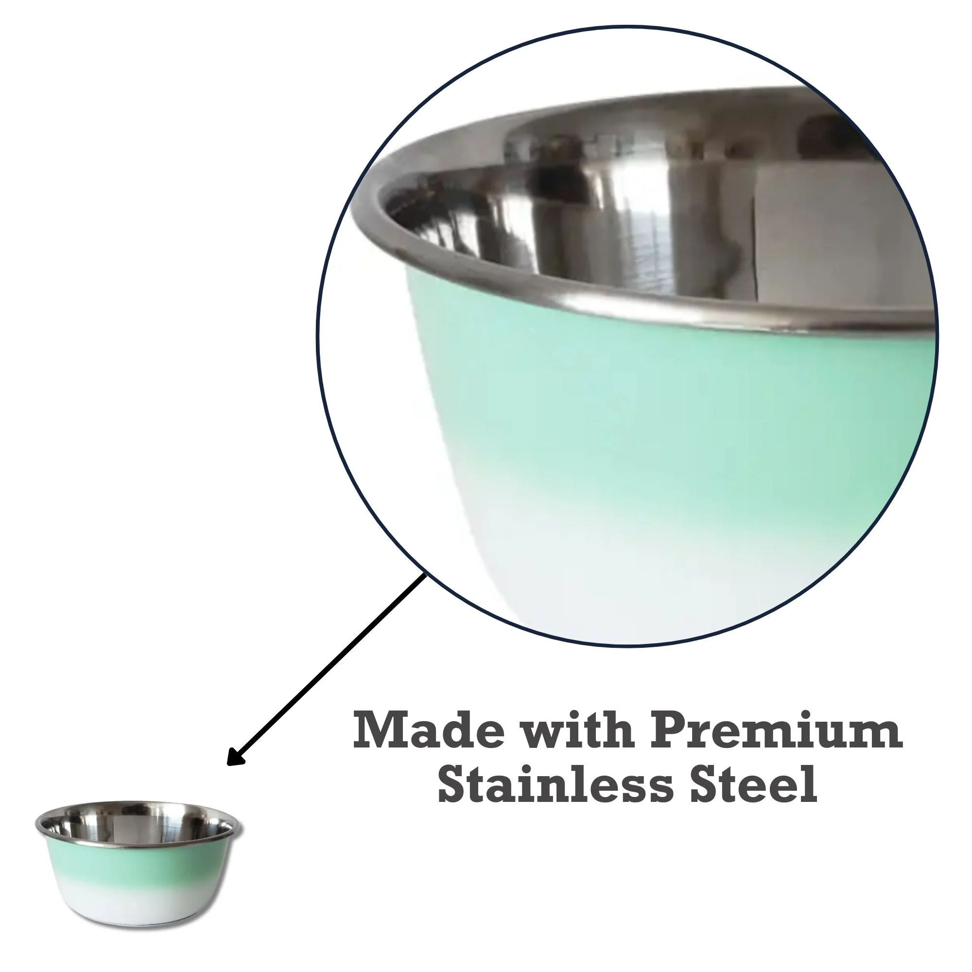 Deep Dog Bowl – Stainless Steel Bowl, Ideal for Small, Medium & Large Dogs – Mint Green - Image 5