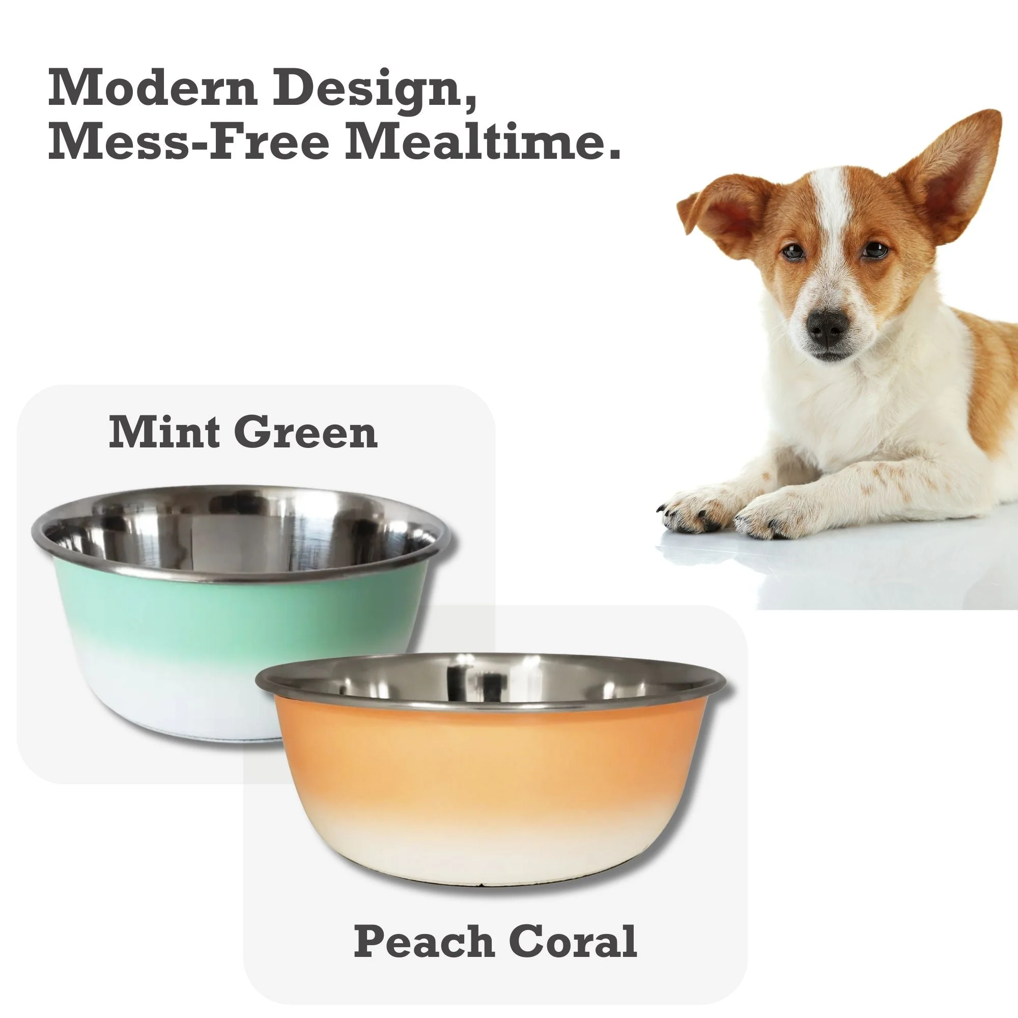Deep Dog Bowl – Stainless Steel Bowl, Ideal for Small, Medium & Large Dogs – Peach Coral - Image 8