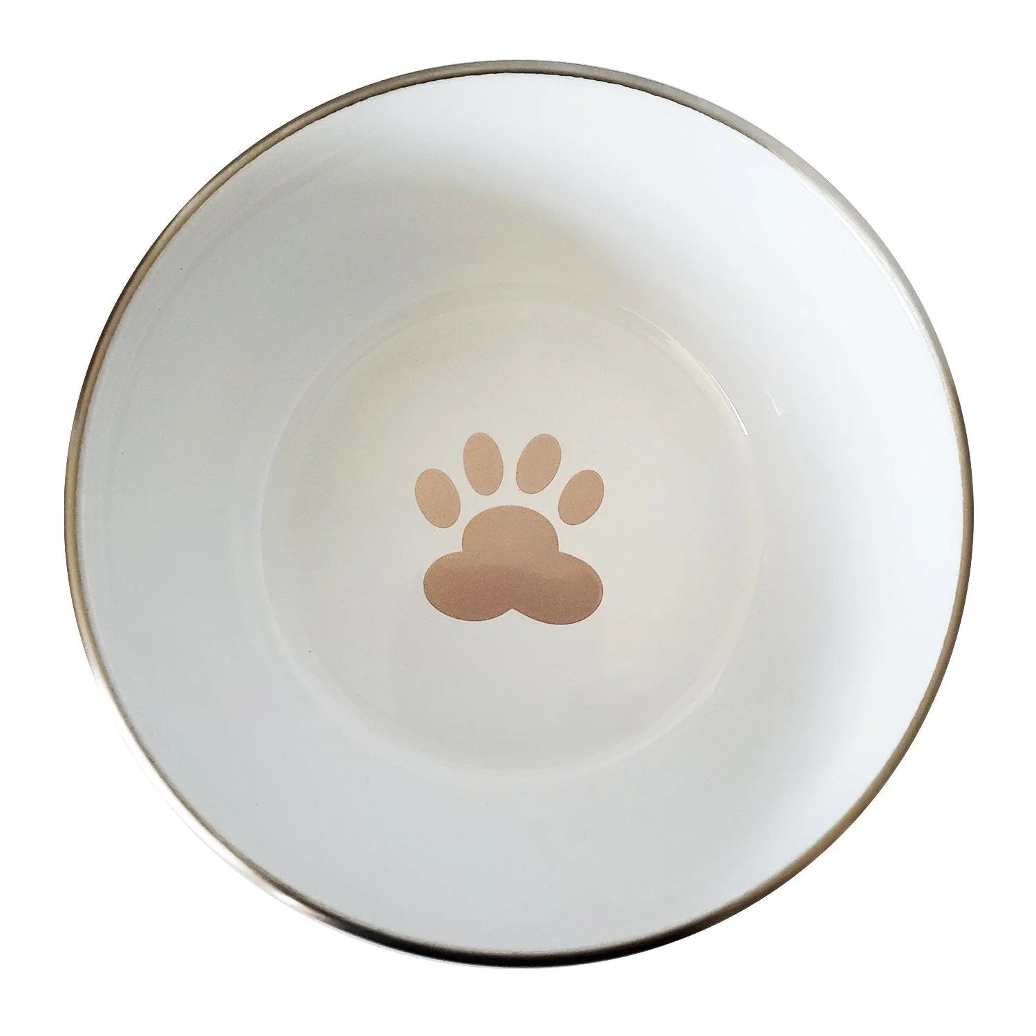 Deep Dog Bowl with Paw Print Design – Stainless Steel Bowl, Ideal for Small, Medium to Large Dogs – Rose Gold - Image 2