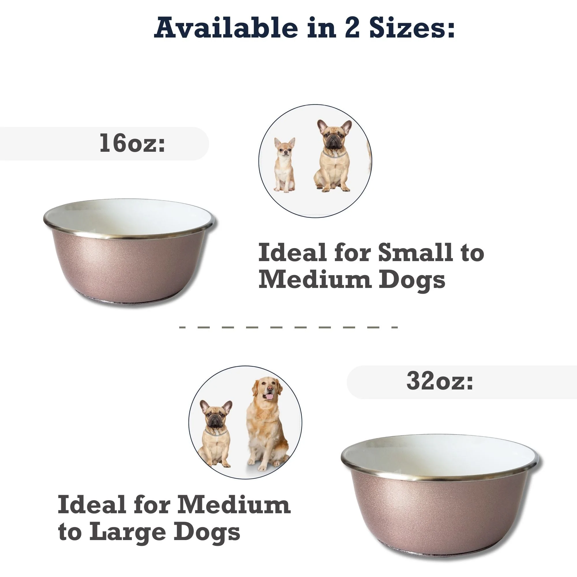 Deep Dog Bowl with Paw Print Design – Stainless Steel Bowl, Ideal for Small, Medium to Large Dogs – Rose Gold - Image 9