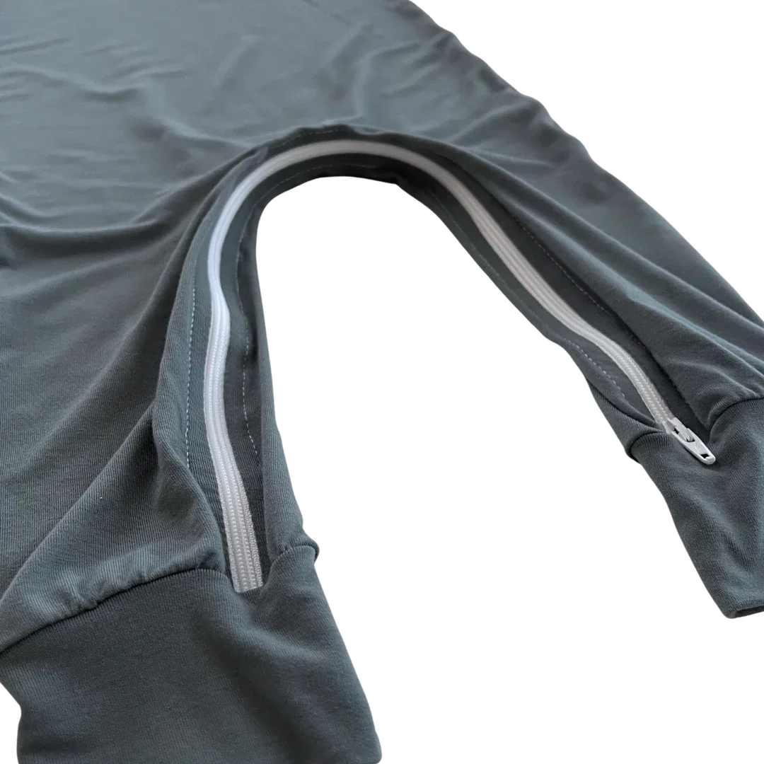 Deep Teal Bamboo Lyocell Romper with G-Tube Access - Image 6