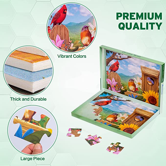 Dementia Puzzle 24 Large Pieces Jigsaw – Garden Birds - Image 5
