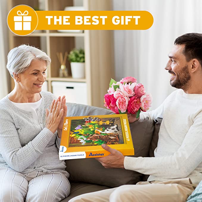 Dementia Puzzle 63 Large Pieces Jigsaw – Cats & Flowers - Image 4