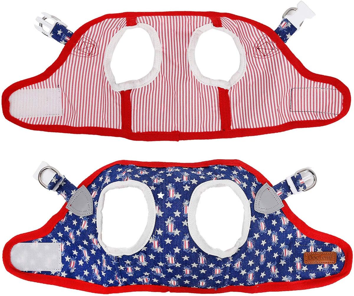 Denim Dog Harness with Star Print & Secure Buckle - Image 3