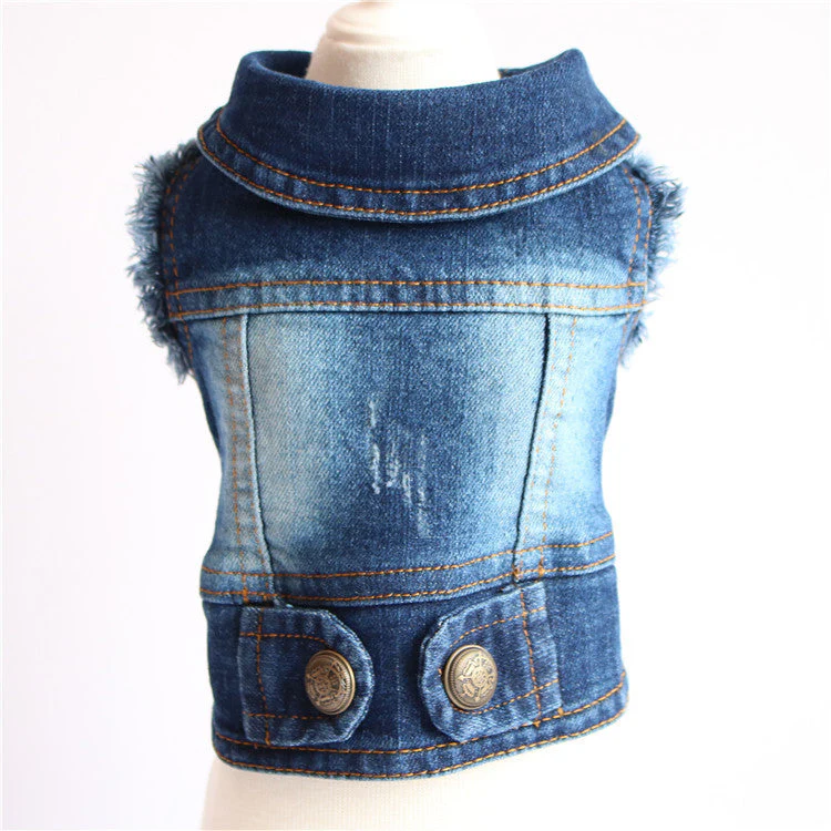 Denim Jacket Jeans Pet Vest - Image 4
