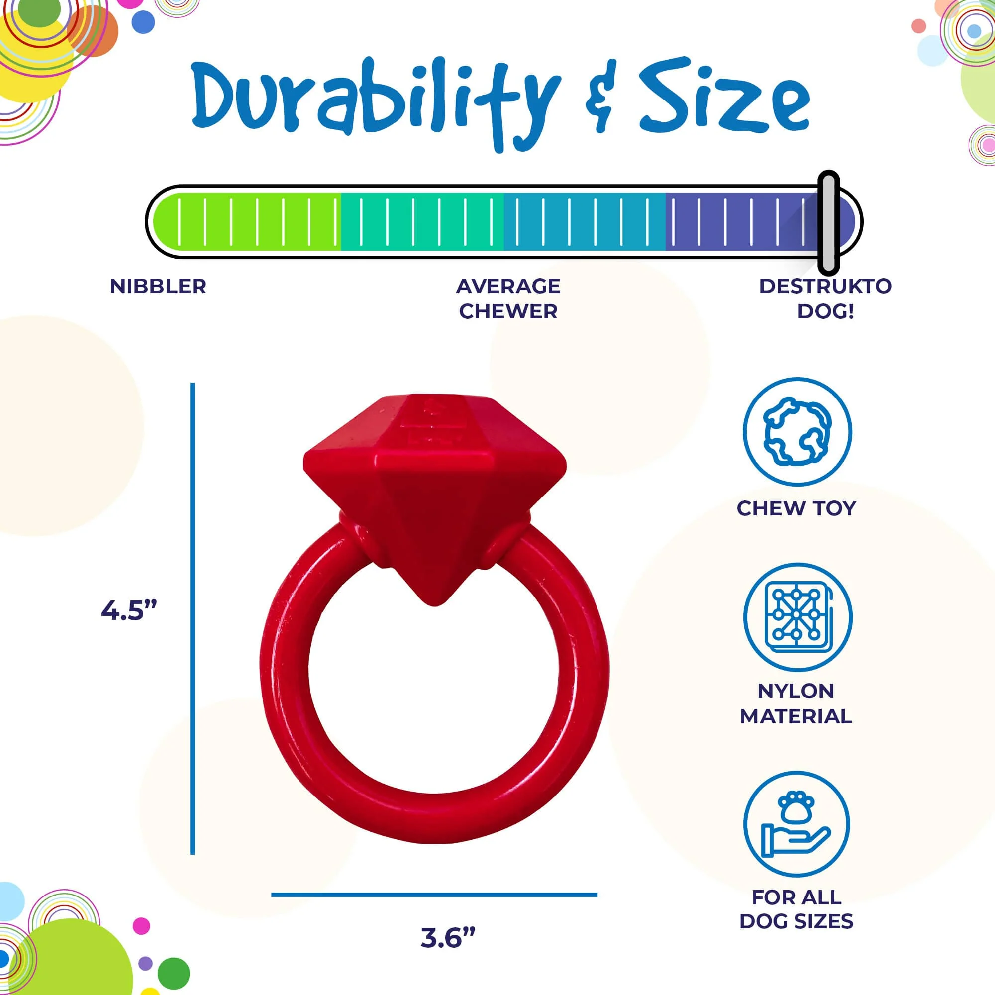 Diamond Ring Nylon Teething Ring for Puppies | Durable & USA Made - Image 6