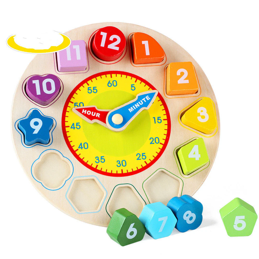 Digital Clock Wooden Cognitive Learning Alarm Clock Early Education Educational Toys For Children - Image 2