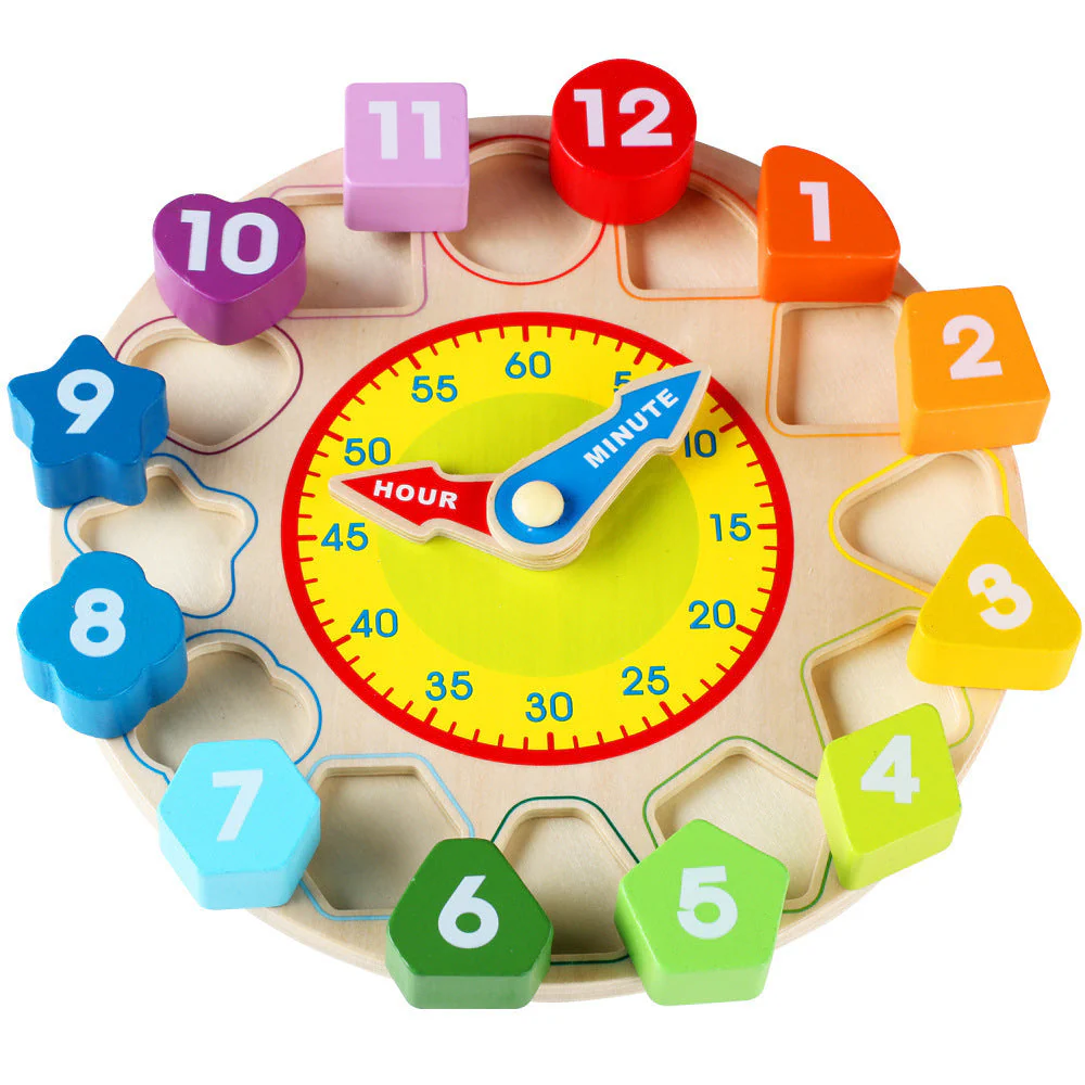 Digital Clock Wooden Cognitive Learning Alarm Clock Early Education Educational Toys For Children - Image 5