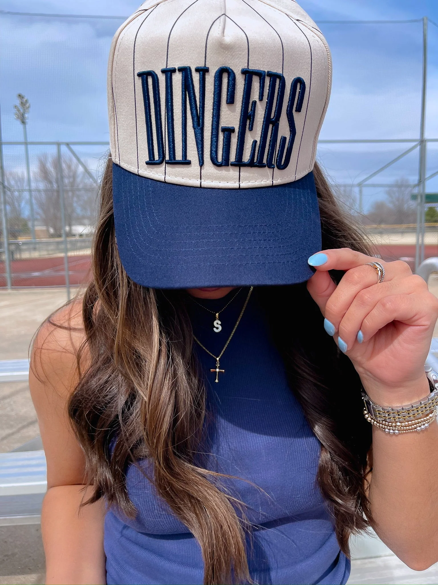 Dingers - Stripe Vintage Trucker Hat - Image 2
