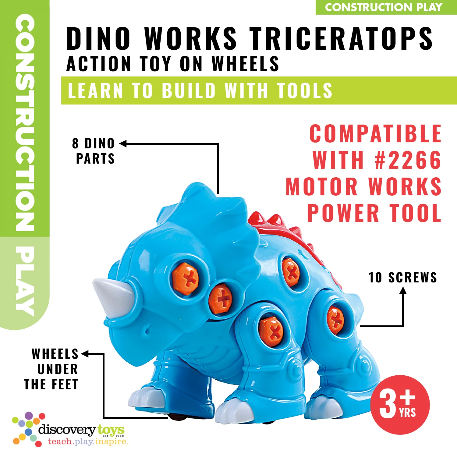 DINO WORKS TRICERATOPS DIY Take Apart Toy - Image 4