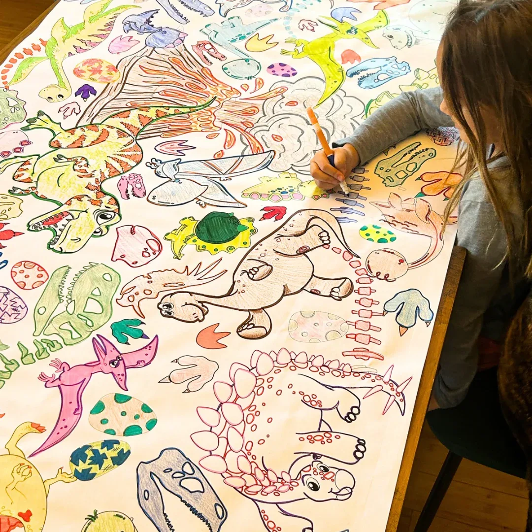 Dinosaur Coloring Tablecloth - Image 2