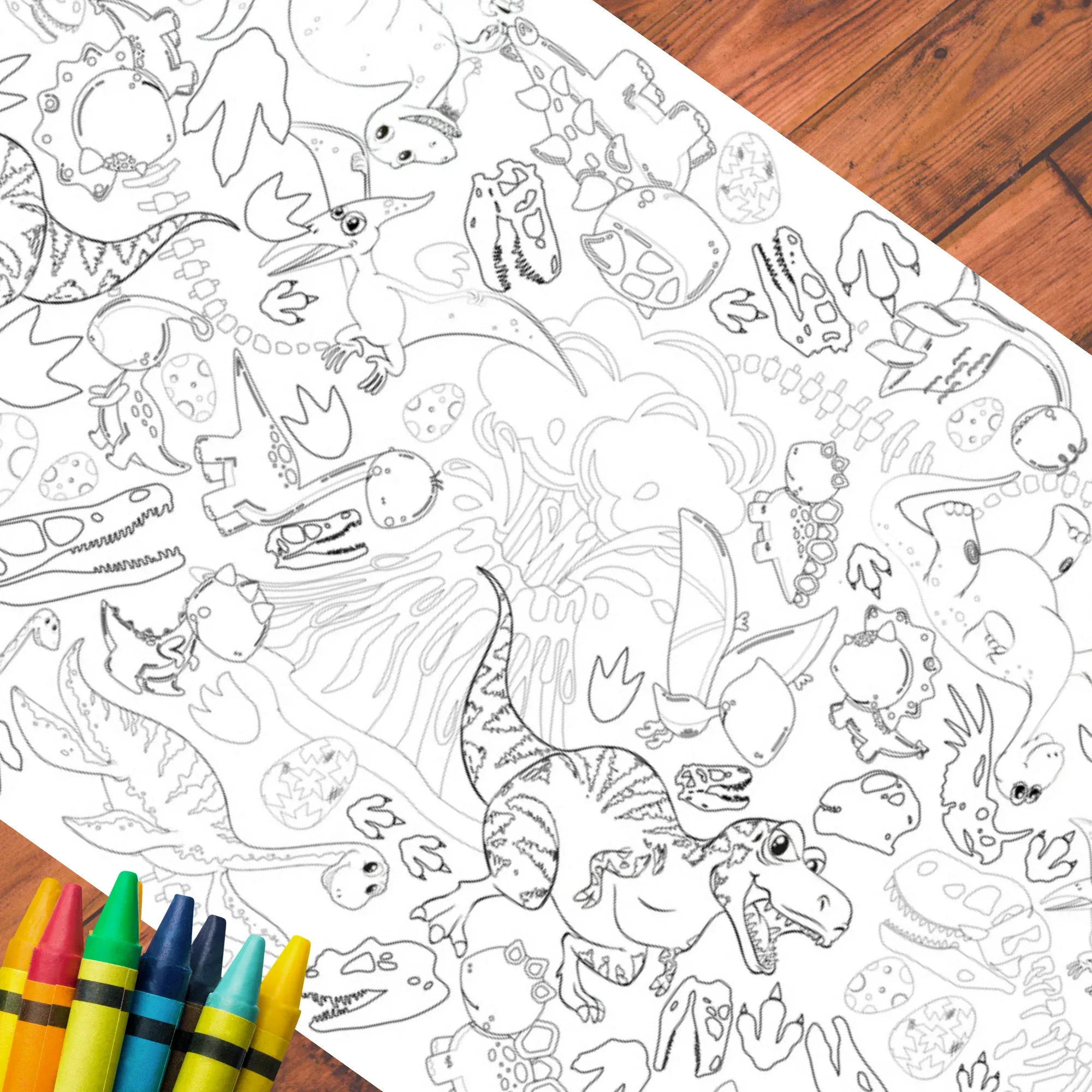 Dinosaur Coloring Tablecloth - Image 6