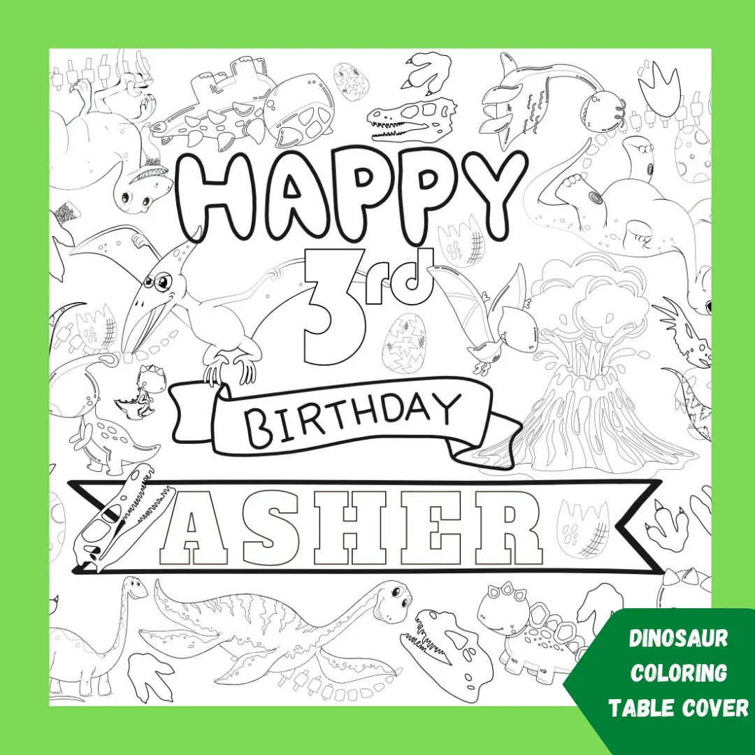 Dinosaur Coloring Tablecloth - Image 7