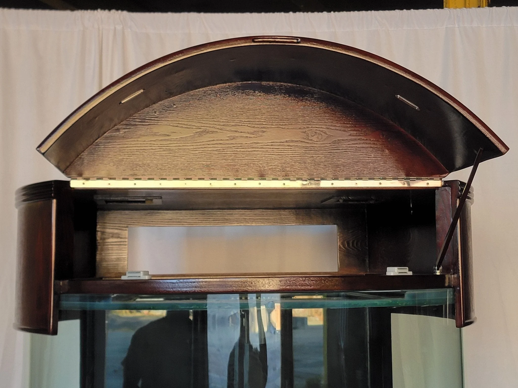 Display Model 133g 3/4 Cylinder Round Glass Reef-Ready Aquarium + Sump in Rose Cherry Furniture - Image 7