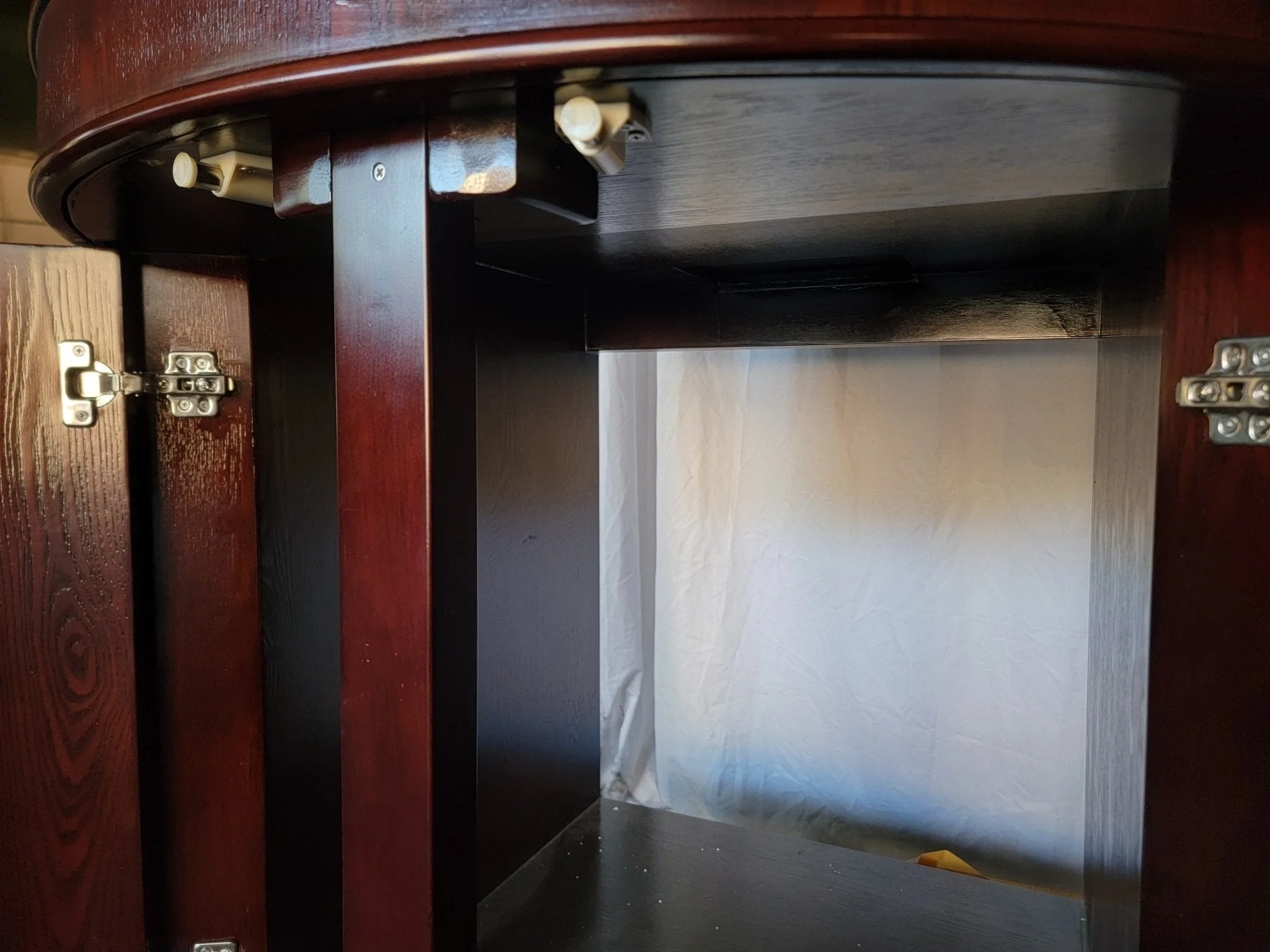 Display Model 133g 3/4 Cylinder Round Glass Reef-Ready Aquarium + Sump in Rose Cherry Furniture - Image 8