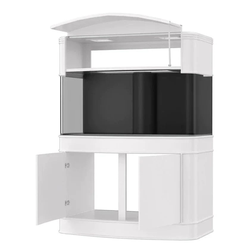 Display Model | 215g Seamless Glass Bowfront Reef-Ready Aquarium Set in Abyss Black - Image 3