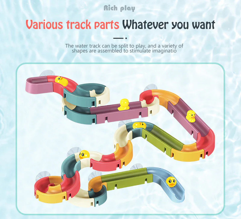 DIY Baby Bath Toys Wall Suction Cup Marble Race Run Track Bathroom Bathtub Kids Play Water Games Toy Set - Image 3