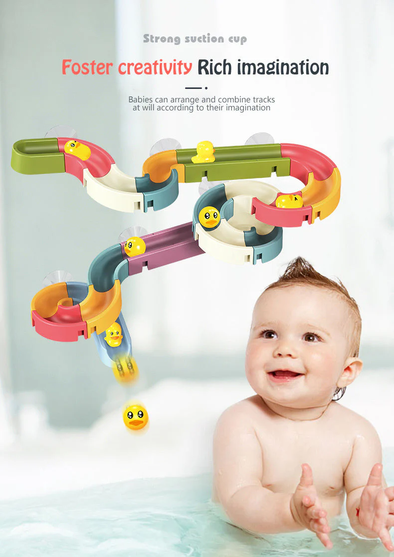 DIY Baby Bath Toys Wall Suction Cup Marble Race Run Track Bathroom Bathtub Kids Play Water Games Toy Set - Image 4