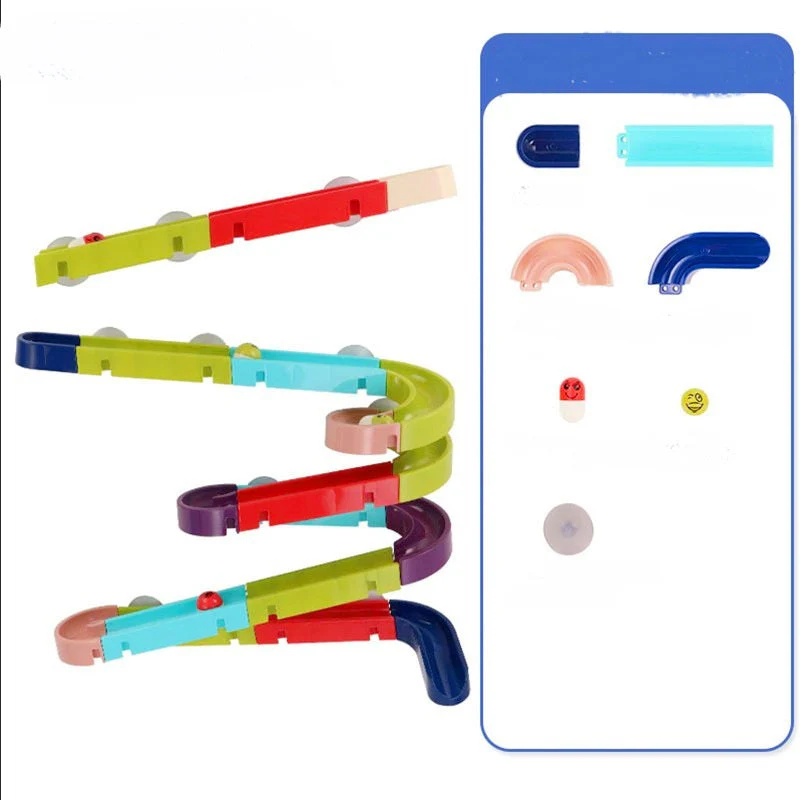 DIY Baby Bath Toys Wall Suction Cup Marble Race Run Track Bathroom Bathtub Kids Play Water Games Toy Set - Image 6