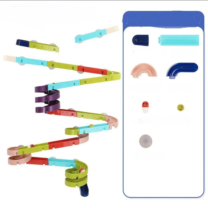 DIY Baby Bath Toys Wall Suction Cup Marble Race Run Track Bathroom Bathtub Kids Play Water Games Toy Set - Image 7