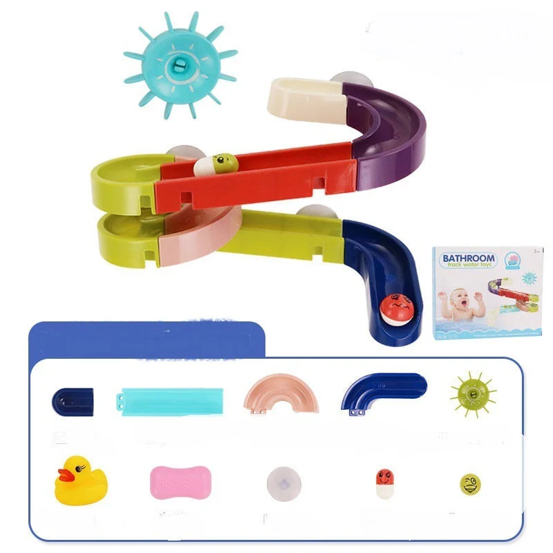DIY Baby Bath Toys Wall Suction Cup Marble Race Run Track Bathroom Bathtub Kids Play Water Games Toy Set - Image 8