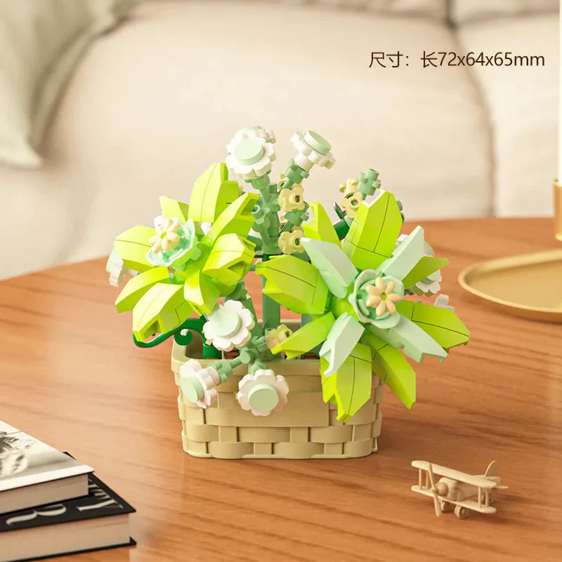 DIY MOC Potted Rose Sunflower Plants Succulents Bonsai Tree Gardens Romantic Building Blocks Model Bricks Kids Sets Kits Toys - Image 12