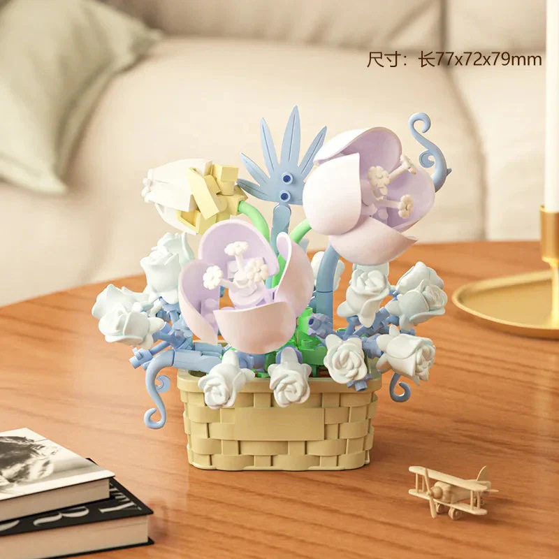 DIY MOC Potted Rose Sunflower Plants Succulents Bonsai Tree Gardens Romantic Building Blocks Model Bricks Kids Sets Kits Toys - Image 13