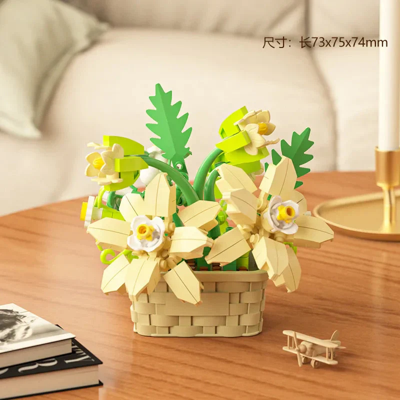 DIY MOC Potted Rose Sunflower Plants Succulents Bonsai Tree Gardens Romantic Building Blocks Model Bricks Kids Sets Kits Toys - Image 6