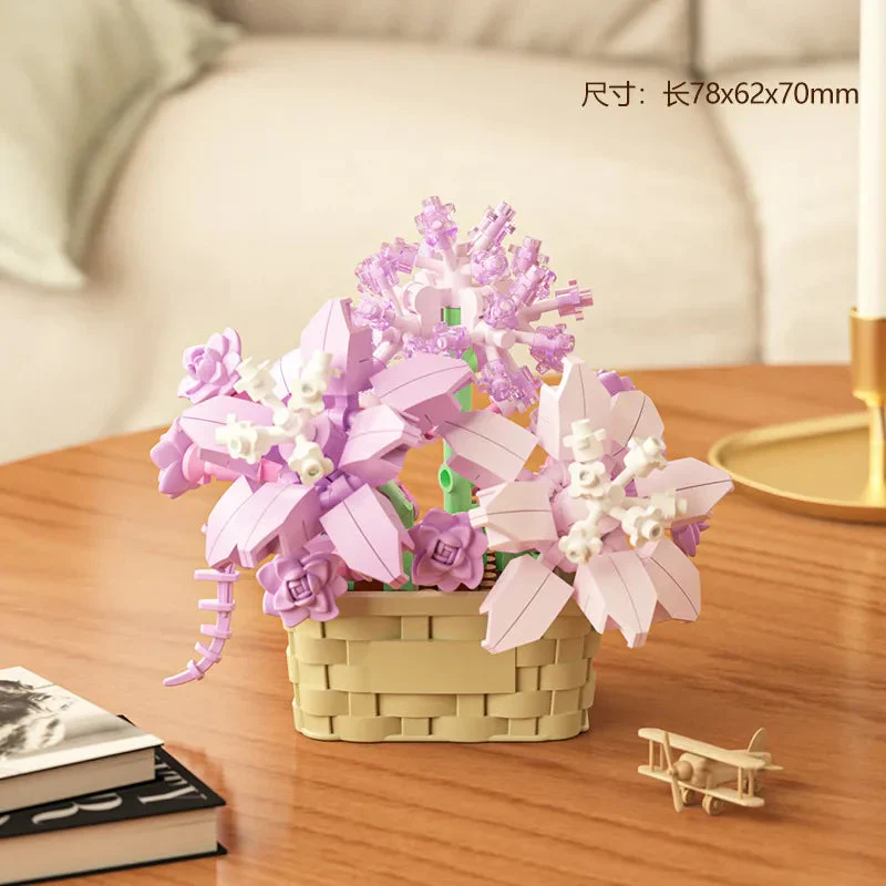 DIY MOC Potted Rose Sunflower Plants Succulents Bonsai Tree Gardens Romantic Building Blocks Model Bricks Kids Sets Kits Toys - Image 7