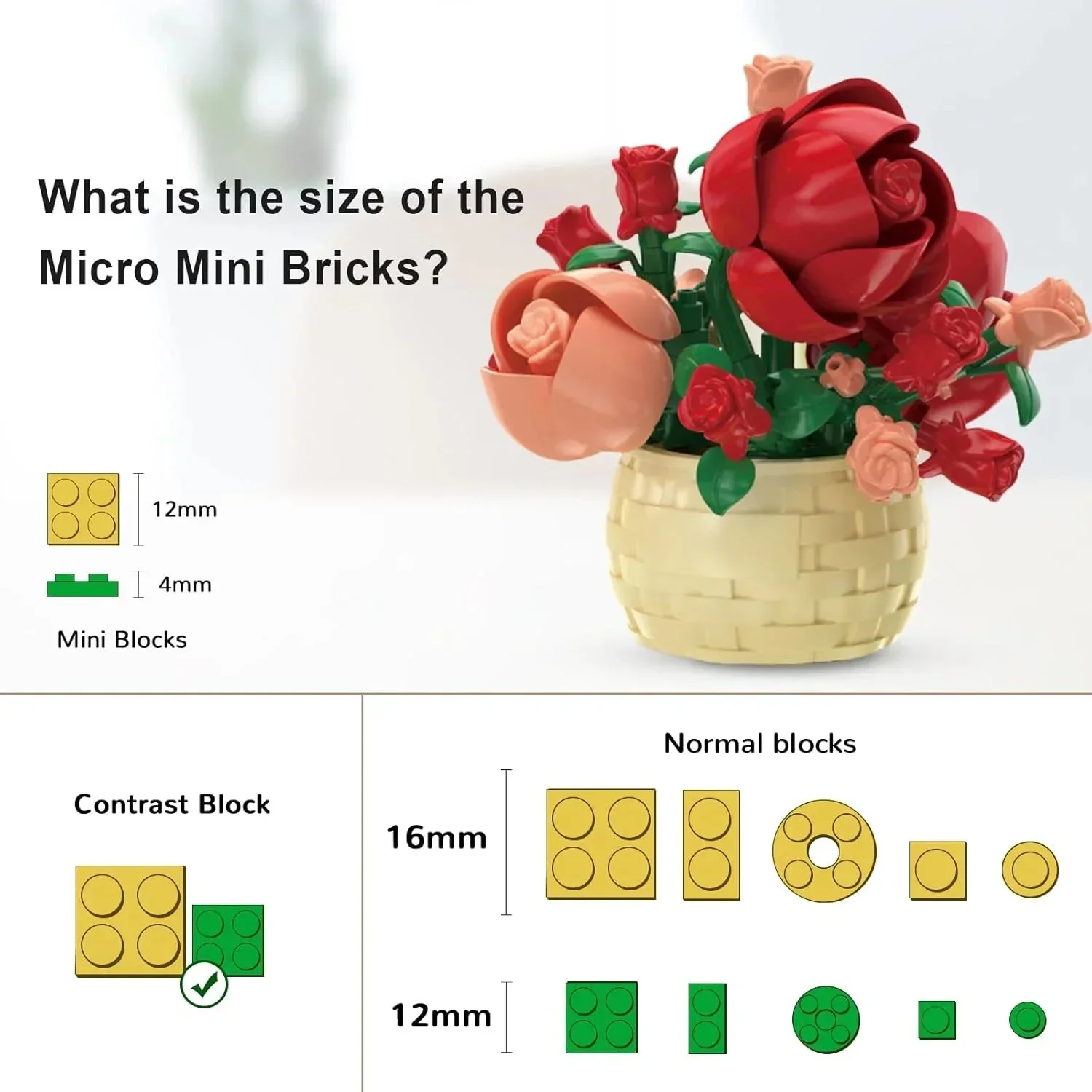 DIY Potted Plant Building Blocks Set - Rose Sunflower Succulents Bonsai Tree Romantic Garden Kids Model Bricks Toy Kit - Image 6