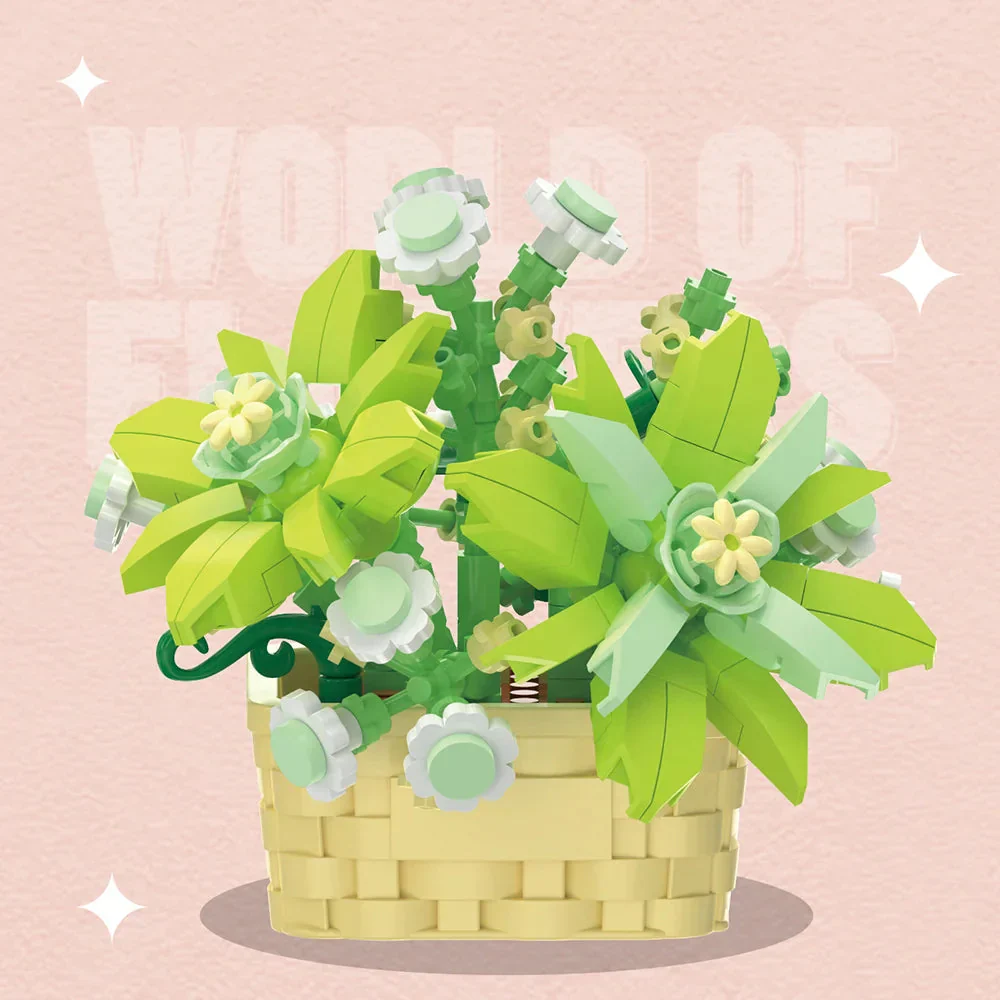 DIY Potted Plant Building Blocks Set - Rose Sunflower Succulents Bonsai Tree Romantic Garden Kids Model Bricks Toy Kit - Image 9