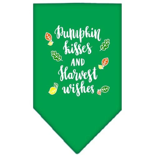 Dog Bandana Screen Printed,  "Pumpkin Kisses & Harvest Wishes" - Image 2