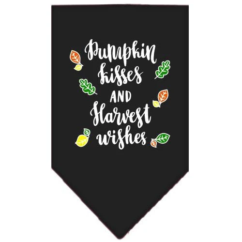 Dog Bandana Screen Printed,  "Pumpkin Kisses & Harvest Wishes" - Image 4