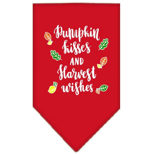Dog Bandana Screen Printed,  "Pumpkin Kisses & Harvest Wishes" - Image 5