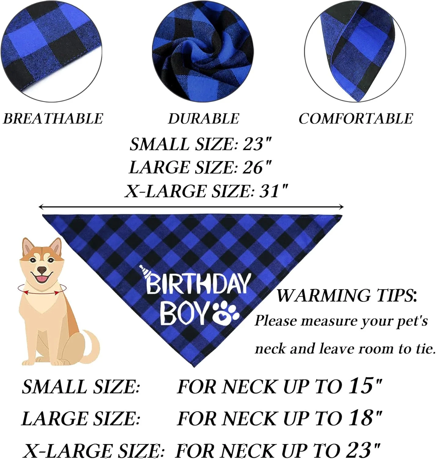 Dog Birthday Bandana – Premium Cotton Birthday Boy Bandana for Dogs - Image 4