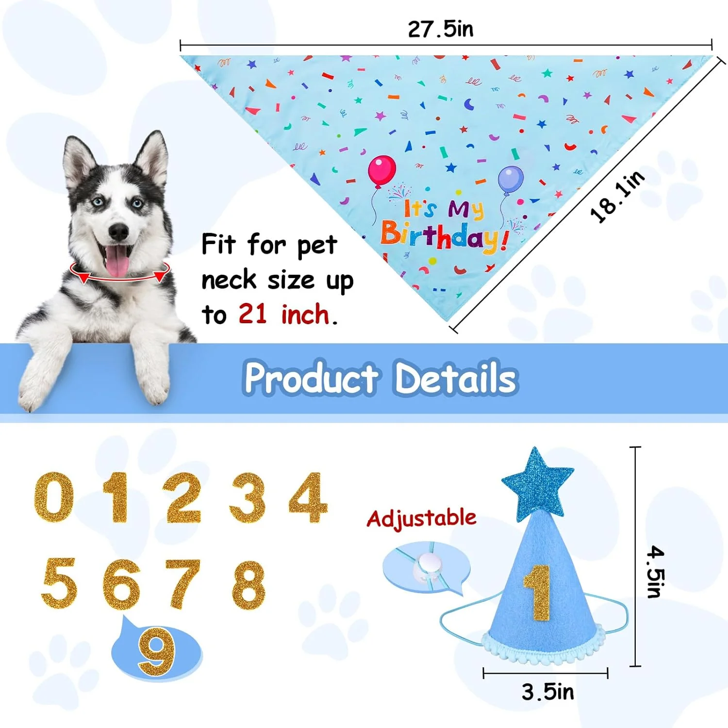 Dog Birthday Party Supplies – Premium Bandana & Hat Set for Dogs - Image 11