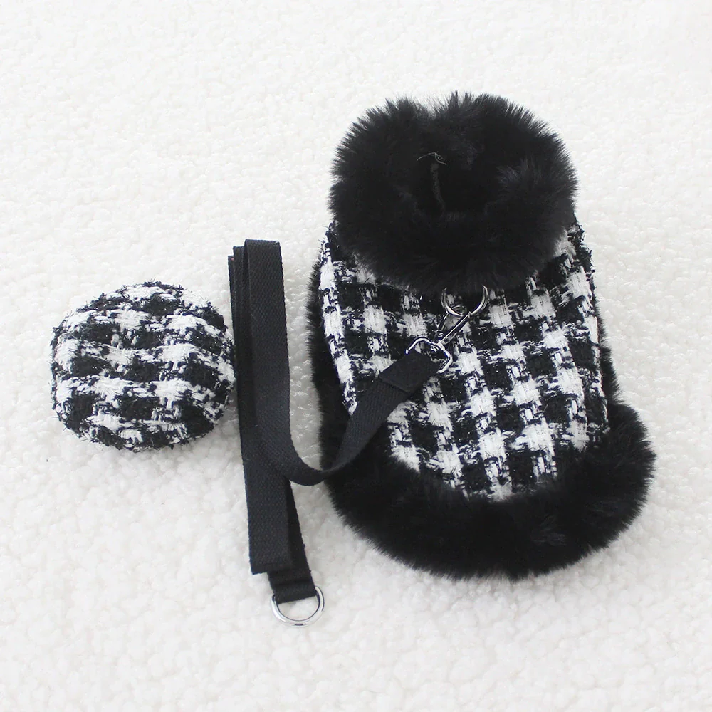 Dog cape+hat+leash sets Houndstooth - Image 2