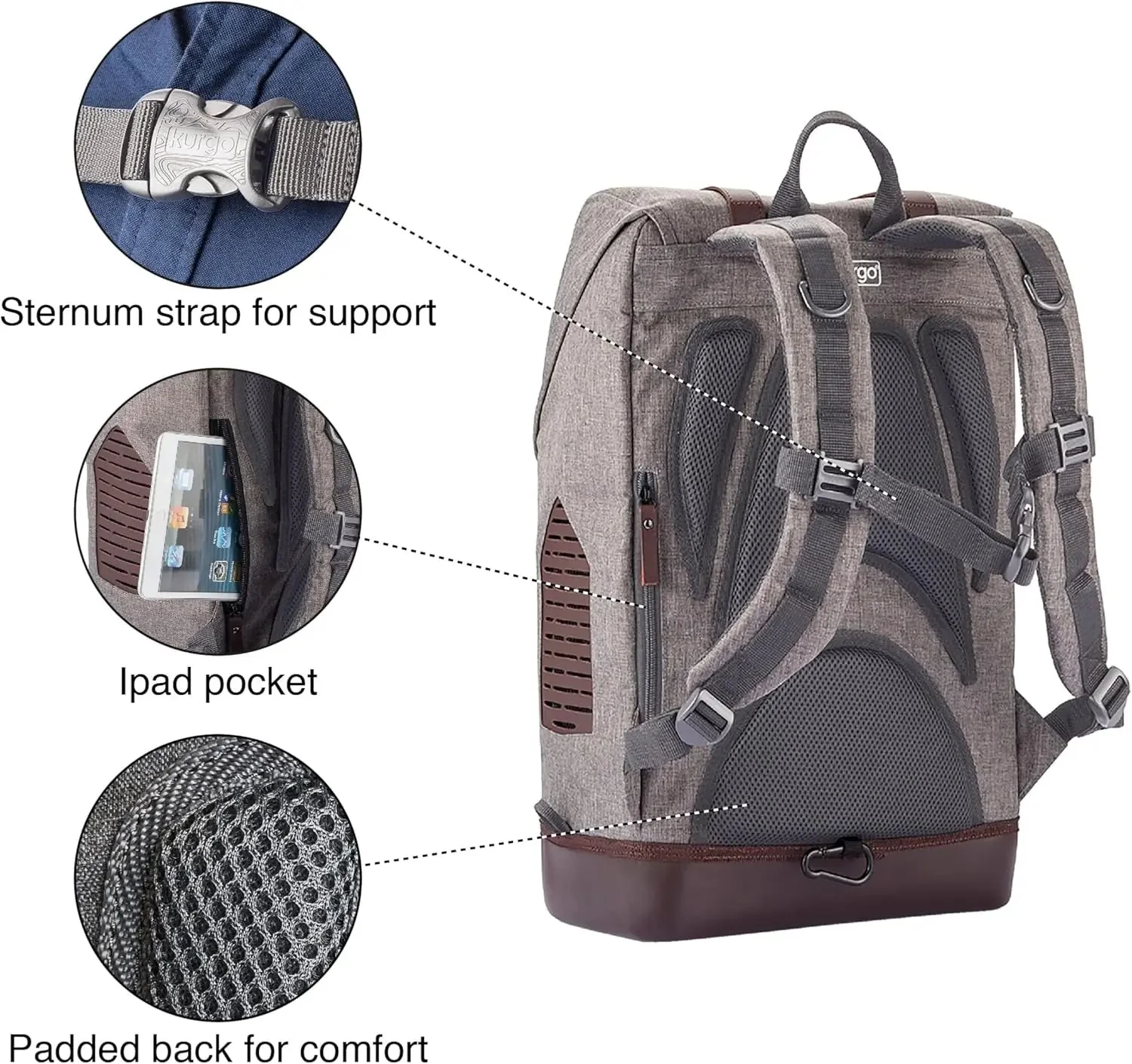 Dog Carrier Backpack for Small Pets - Hands-Free Pet Travel Backpack - Armorsole Base - Convertible Backpack to Carrier - Rugged Pet Backpack - Heather Grey - Image 3