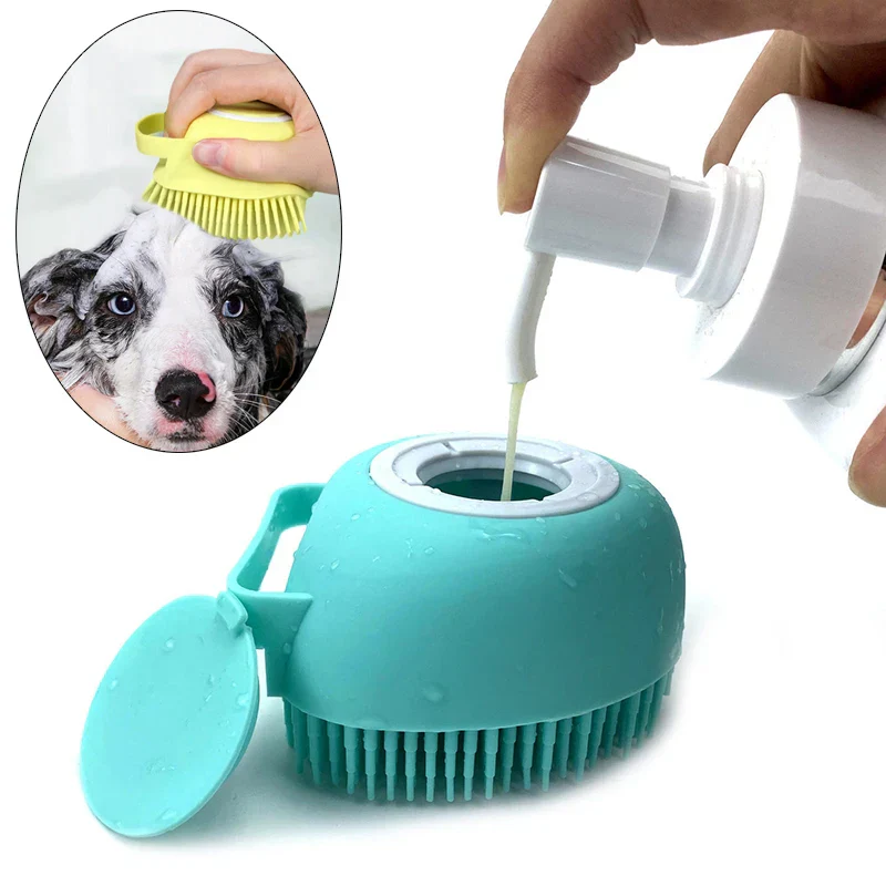Dog & Cat Bath Massage Brush – Soft Silicone Pet Accessories Tools - Image 2